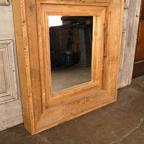 #53986 37x41 Rustic Wood Framed Beveled Mirror image 8