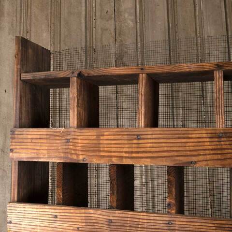 #53992 30x72 Primitive Pine Wood Parts Bin Cabinet image 5