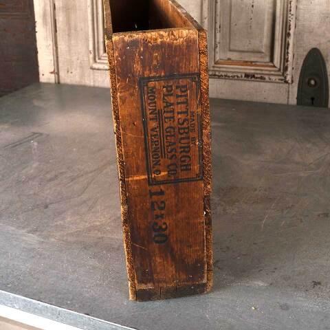 #53994 Antique PITTSBURG GLASS Wood Crate image 4