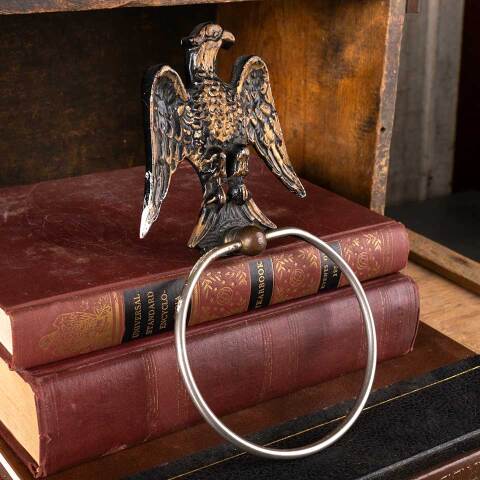 #54023 Vintage Wall Mount Eagle Hand Towel Ring image 4