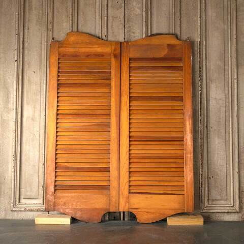 #54028 Vintage Louvered Wood Saloon Doors image 6