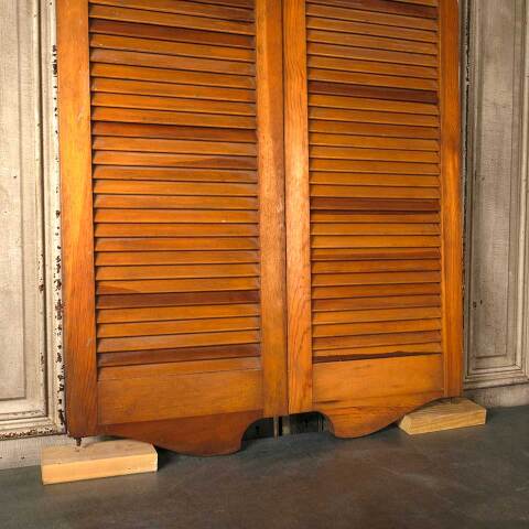 #54028 Vintage Louvered Wood Saloon Doors image 8