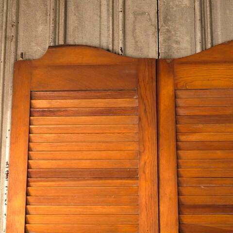 #54028 Vintage Louvered Wood Saloon Doors image 3