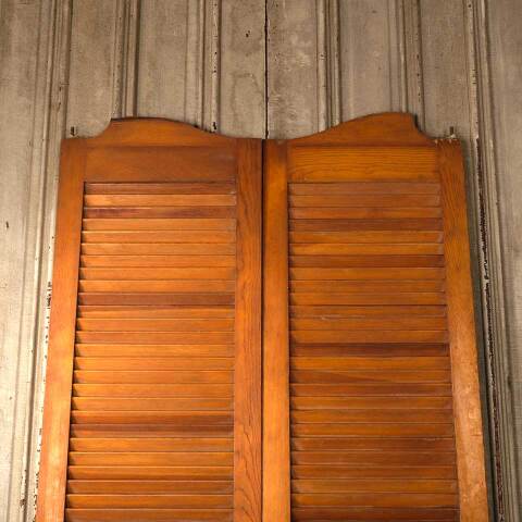 #54028 Vintage Louvered Wood Saloon Doors image 4