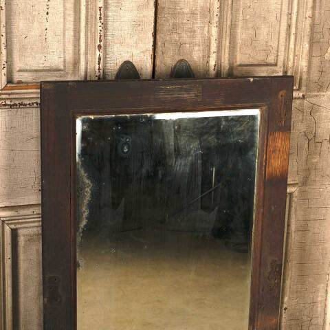 #54029 Antique Oak Icebox Door w/ Beveled Mirror image 2
