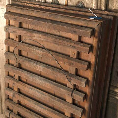 #54029 Antique Oak Icebox Door w/ Beveled Mirror image 6