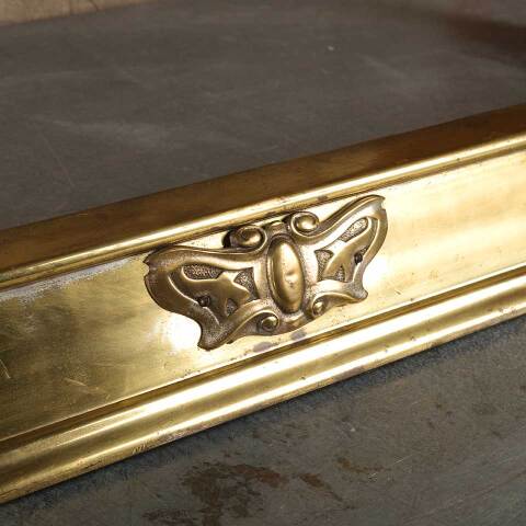 #54033 Antique Brass Art Nouveau Fireplace Fender image 3