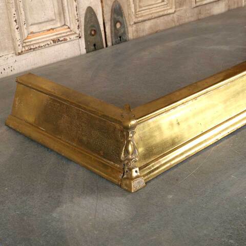 #54033 Antique Brass Art Nouveau Fireplace Fender image 4