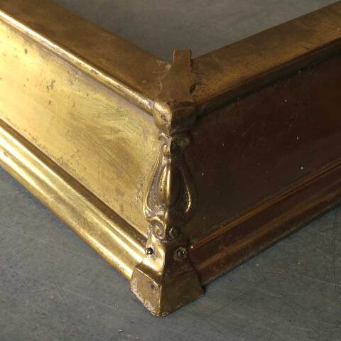 #54033 Antique Brass Art Nouveau Fireplace Fender image 5