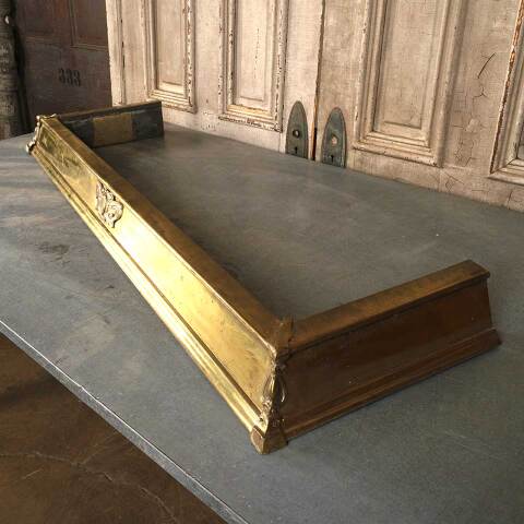 #54033 Antique Brass Art Nouveau Fireplace Fender image 6