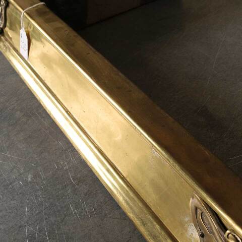 #54033 Antique Brass Art Nouveau Fireplace Fender image 8