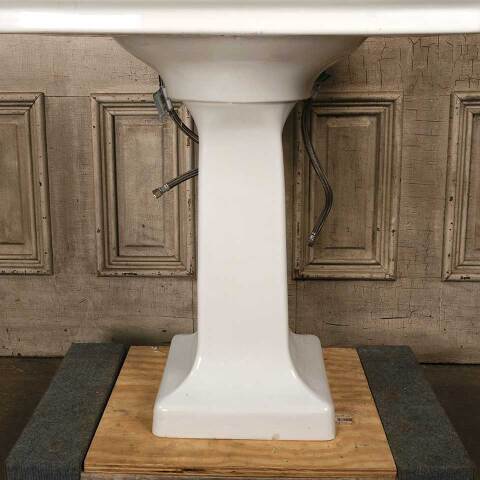 #54035 Antique Porcelain Bathroom Pedestal Sink image 2