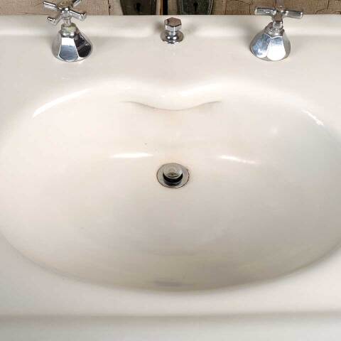 #54035 Antique Porcelain Bathroom Pedestal Sink image 4