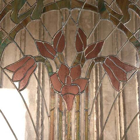 #54040 30x30 Vintage Stained Glass Window Panel image 7