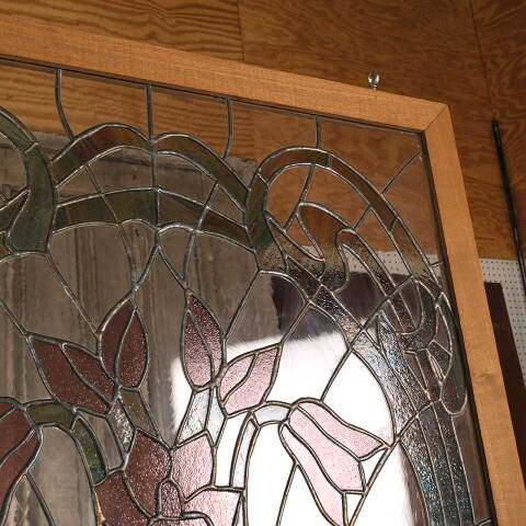 #54040 30x30 Vintage Stained Glass Window Panel image 8