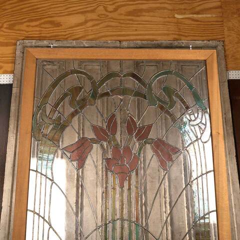 #54040 30x30 Vintage Stained Glass Window Panel image 2