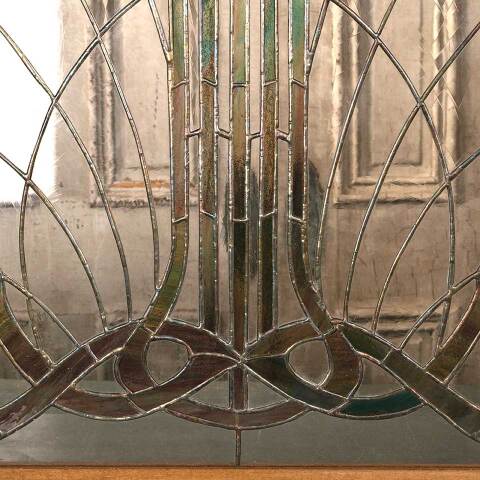 #54040 30x30 Vintage Stained Glass Window Panel image 3