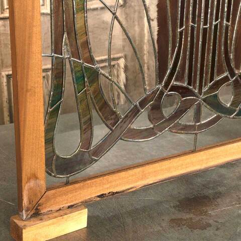 #54040 30x30 Vintage Stained Glass Window Panel image 4