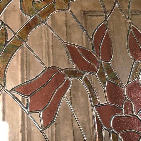 #54040 30x30 Vintage Stained Glass Window Panel image 5