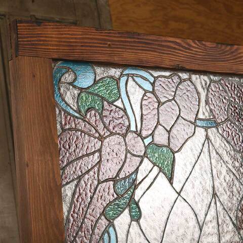 #54041 32x40 Vintage Stained Glass Window Panel image 7