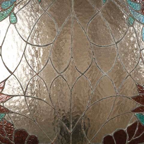 #54041 32x40 Vintage Stained Glass Window Panel image 8