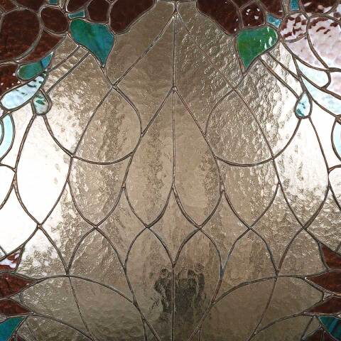 #54041 32x40 Vintage Stained Glass Window Panel image 4