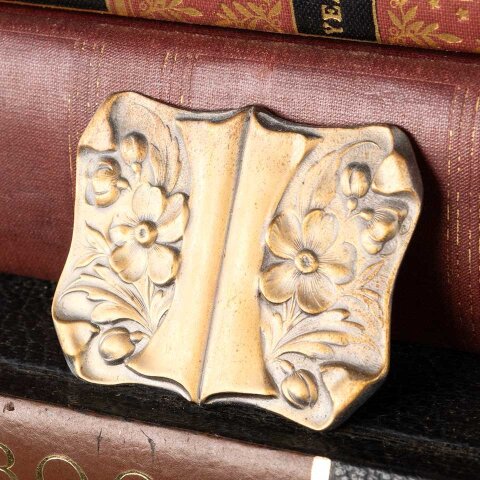Art Nouveau Stamped Brass Sash Buckle