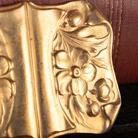 #54064 Art Nouveau Stamped Brass Sash Buckle image 4