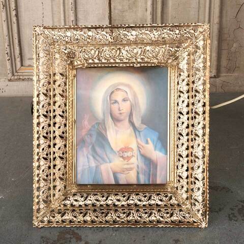 #54068 Vintage Mary & Jesus Hologram Wall Hanging image 2