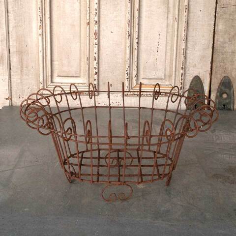 #54099 Rusty Metal Wire Garden Planter Basket image 2