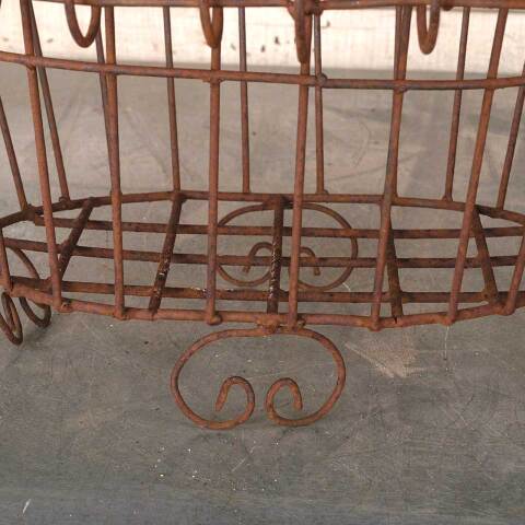 #54099 Rusty Metal Wire Garden Planter Basket image 3