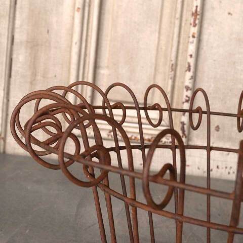 #54099 Rusty Metal Wire Garden Planter Basket image 4