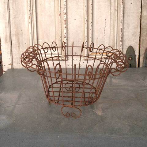 #54099 Rusty Metal Wire Garden Planter Basket image 5