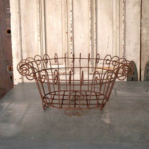 #54099 Rusty Metal Wire Garden Planter Basket image 7