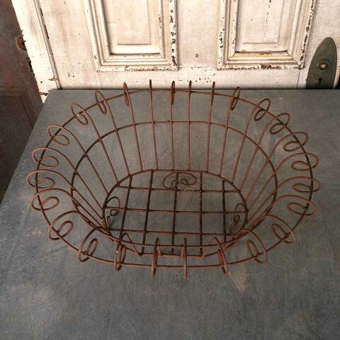 #54099 Rusty Metal Wire Garden Planter Basket image 8