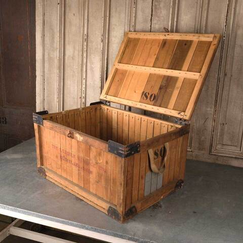 #54104 28x20 Antique Wood Lincoln Storage Crate image 2