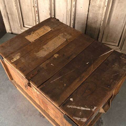 #54104 28x20 Antique Wood Lincoln Storage Crate image 4