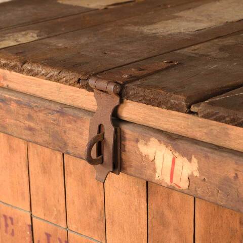 #54104 28x20 Antique Wood Lincoln Storage Crate image 8