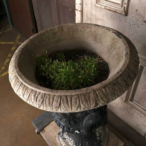 #54111 Large Vintage Cast Concrete Garden Urns image 3