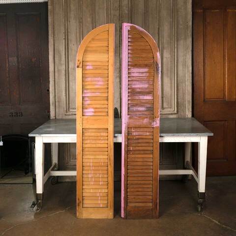 #54113 29x75 Antique Arched Wood Shutters image 5