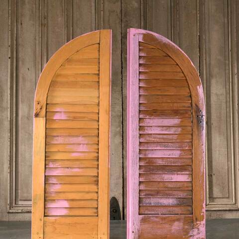 #54113 29x75 Antique Arched Wood Shutters image 6