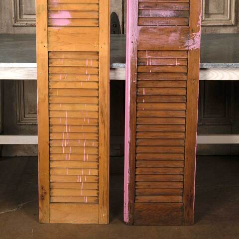 #54113 29x75 Antique Arched Wood Shutters image 7