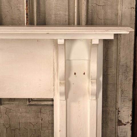 #54115 69x48 Antique Painted Wood Fireplace Mantel image 5