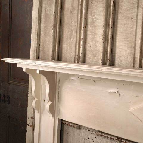 #54115 69x48 Antique Painted Wood Fireplace Mantel image 8