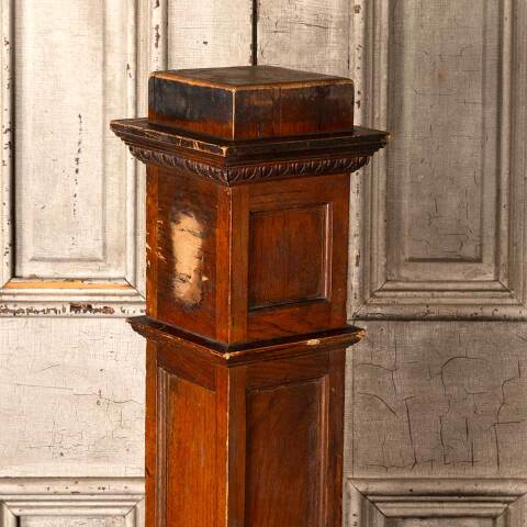 #54164 49" Antique Oak Wood Staircase Newel Post image 8