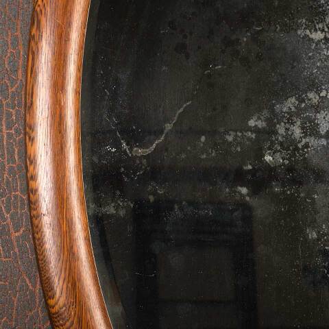 #54337 19x31 Oak Framed Oval Beveled Mirror image 5