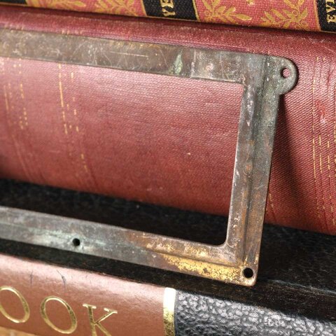 #54364 4x2 Antique Brass Card Catalog Label Holder image 4