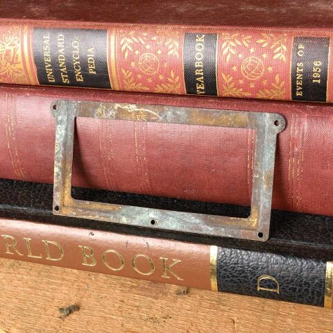 #54364 4x2 Antique Brass Card Catalog Label Holder image 5