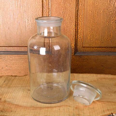 #54400 4x8 Antique Glass Apothecary Jar & Lid image 6