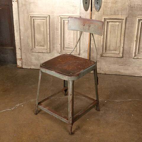 #54415 17x31 Antique Industrial Metal Shop Chair image 6